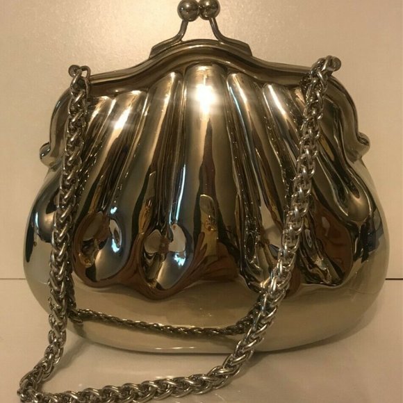 REAL SILVER VINTAGE SAKS FIFTH AVENUE PURSE BAG! - Picture 2 of 10
